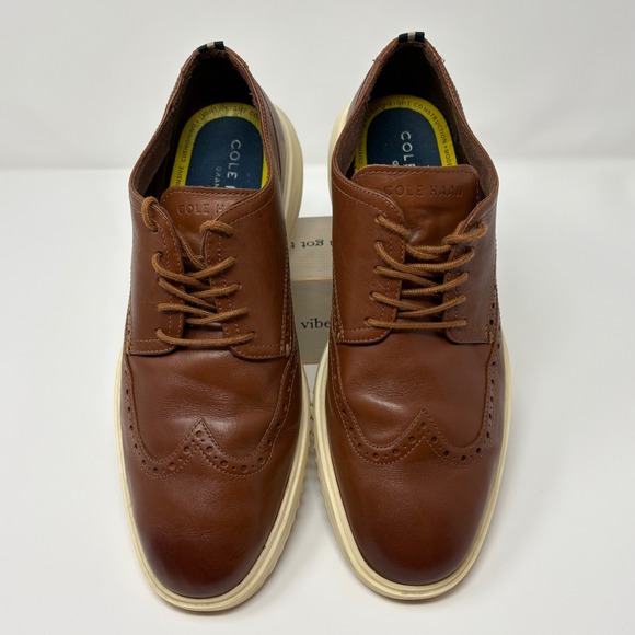 Cole‎ Haan Grand+ Wingtip Oxford Brown Leather Lightweight Shoes Men\'s 10.5M main image 5